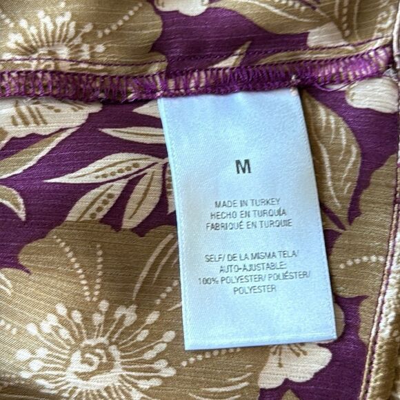 Favorite Daughter Anthropologieโ Rani Floral Blouse M Burgundy Tan Long Sleeve - Picture 8 of 8